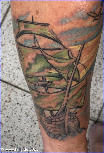 Tattoo Segelschiff
