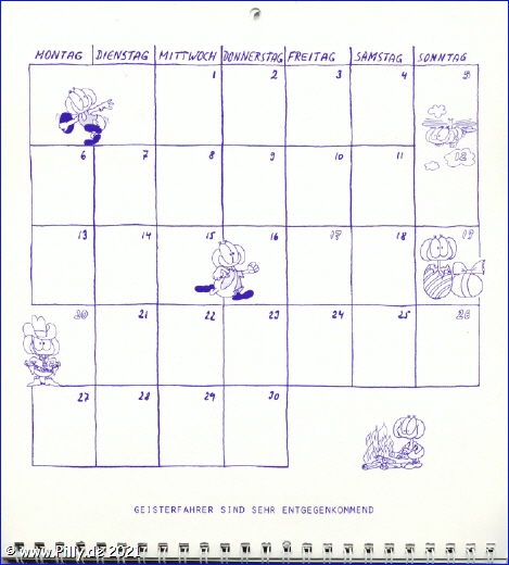 Schülerkalender Kalenderblatt  April 1987