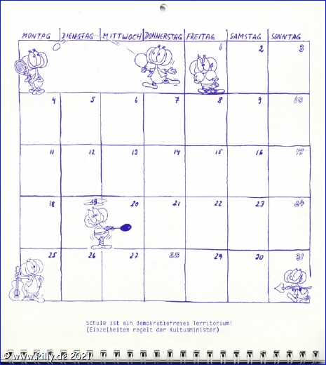 Schülerkalender Kalenderblatt Mai 1987