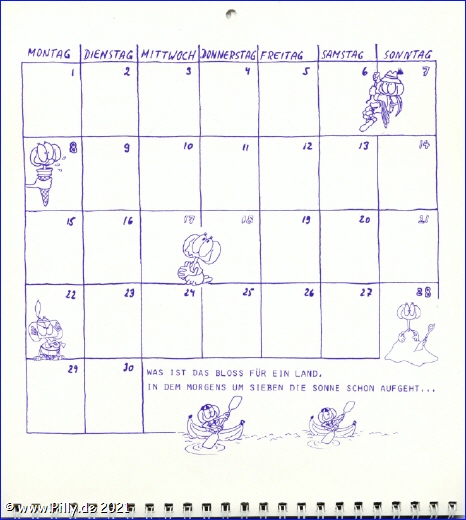 Schülerkalender Kalenderblatt Juni 1987