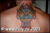 Drachenkopf Tattoo im Nacken