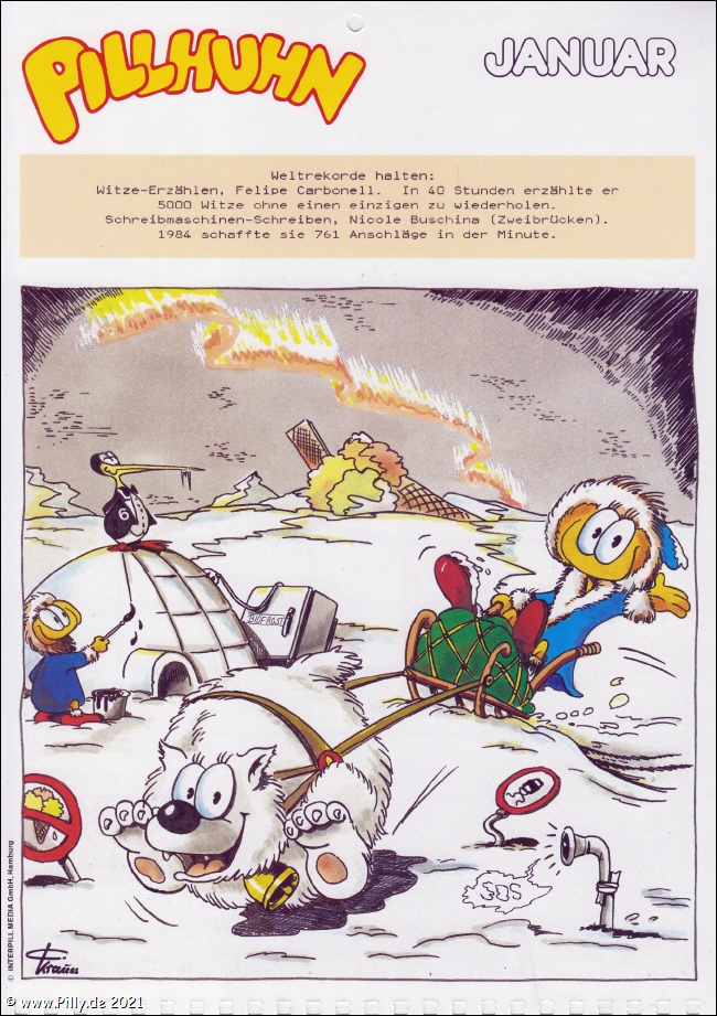 Pillhuhn Schlerkalender 1988 Januar