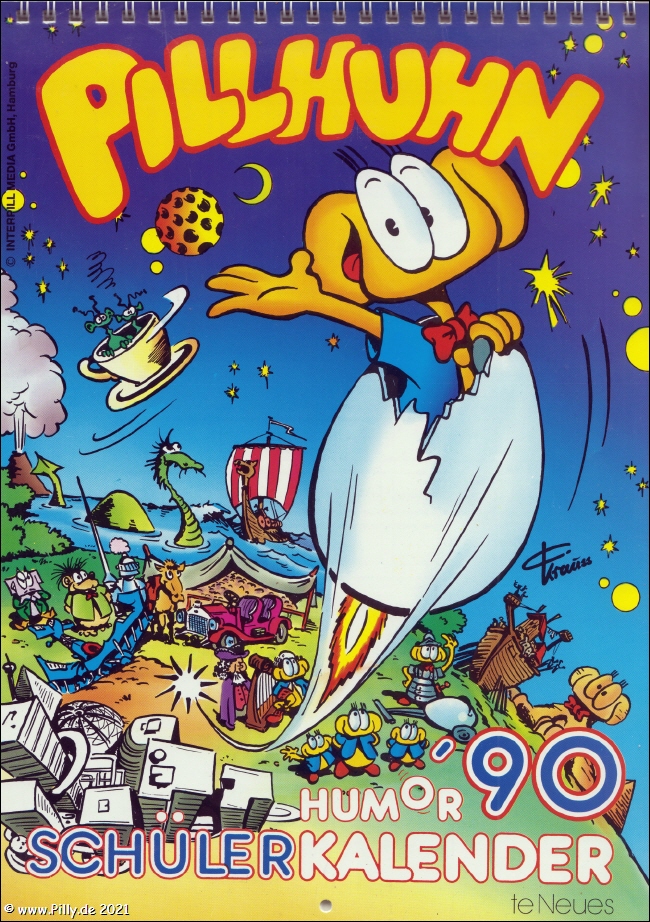 Pilly Pillhuhn Schlerkalender 1990 Front