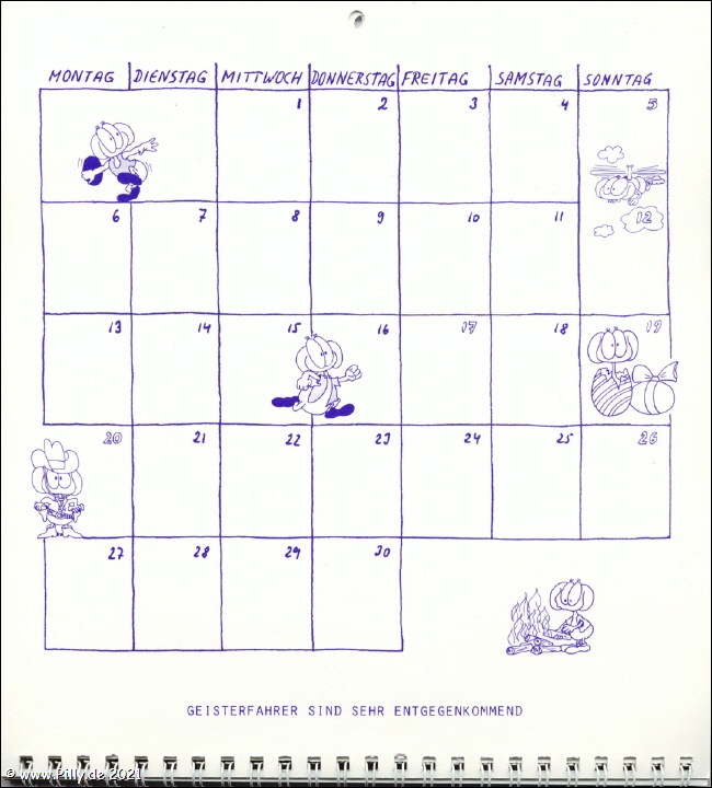 Schülerkalender Kalenderblatt  April 1987