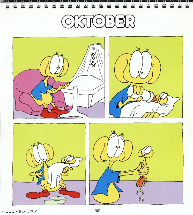 Der Schülerkalender 1987 Oktober Pillhuhn beim Baby wickeln
