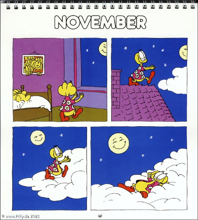 Der Schülerkalender 1987 November Pillhuhn als Schlafwandler